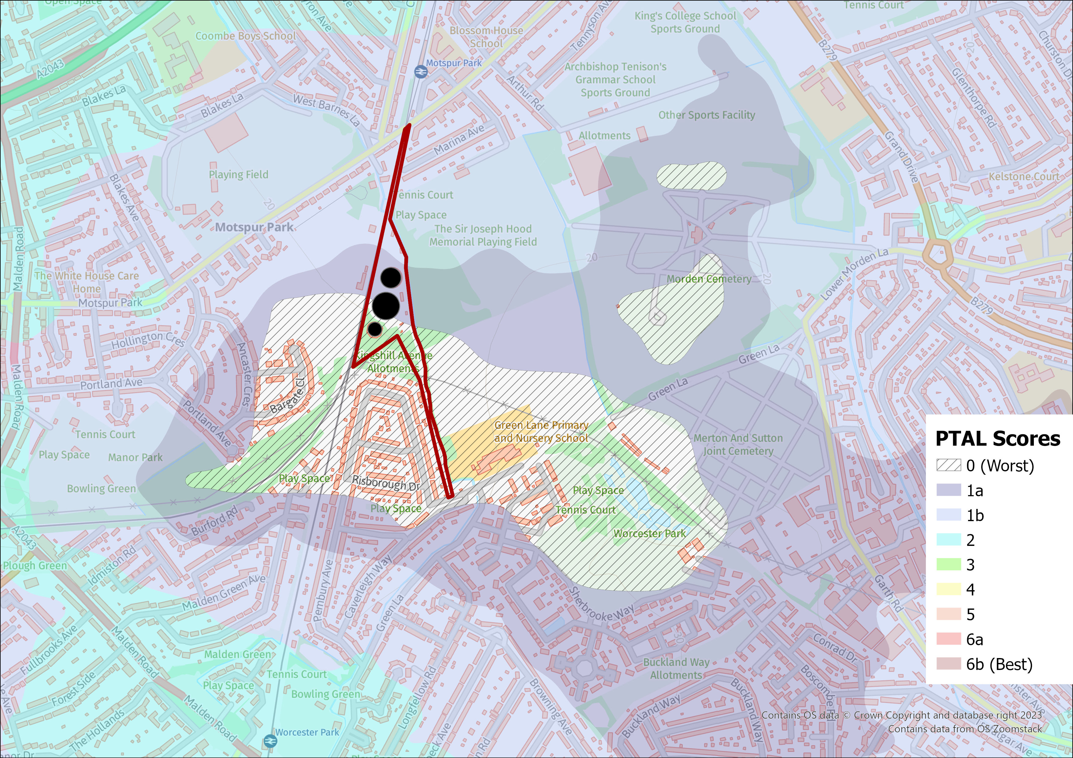 Public Transport Access Levels – Motspur Park Gasholders Watch